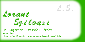 lorant szilvasi business card